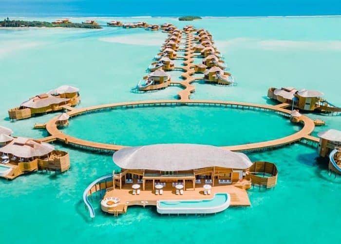 soneva jani maldives resort noonu atoll overwater bungalow with waterslide