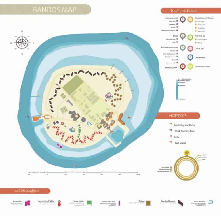 bandos maldives resort map north mlae atoll