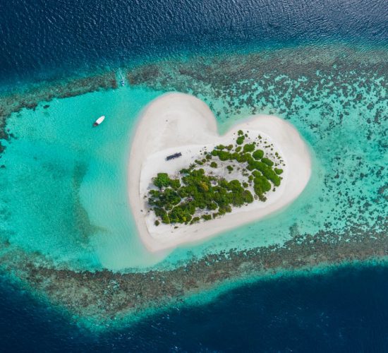 Aerial view of sustainable Maldives Resorts