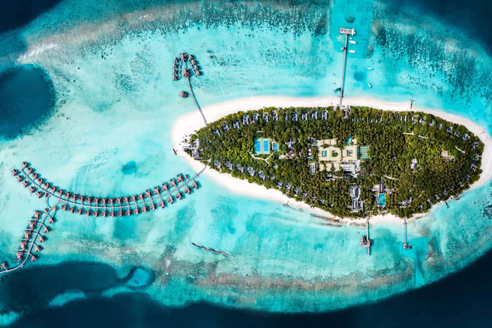 Vakkaru Maldives Aerial shot of the island