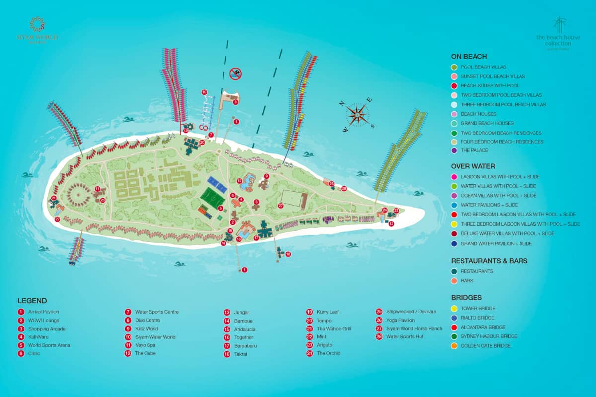 Siyam World Maldives Resort Map